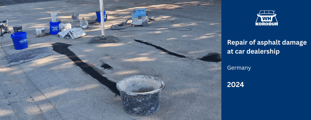 Repair of asphalt damage at car dealership